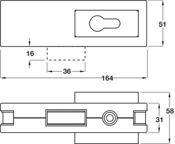 Încuietoare de colț pentru ușă de sticlă, cu deschidere PC, Startec