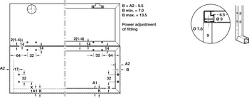 Adaptor,Pentru uşi cu basculare verticală cu cadru din aluminiu de 20 mm