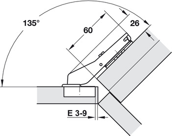 Balama aruncătoare,Duomatic 94°, pentru utilizare unghiulară la 45°, pentru fronturi încadrate