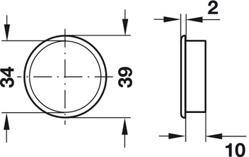 Contra-inel,pentru grilă de aerisire Ø 39 mm