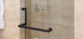 Mâner pentru ușa cabinei de duș cu suport de prosop, Pătrat