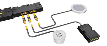 Adaptor conectare consumator LED Häfele Loox 3S la alimentator Häfele Loox5