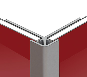 Profil din aluminiu pentru panouri AluSplash®, îmbinare tip deschis în unghi de 90°