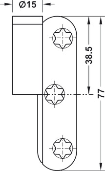 Balama inserată, piesă aripă, Simonswerk V 0030, Pentru uși interioare fără falț de până la 60 kg