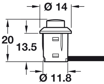 Intrerupător mecanic cu buton Häfele Loox , cablu conectare lungime 2 metri