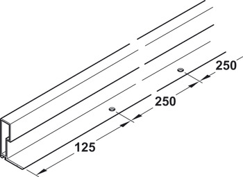 Profil din aluminiu tip mâner vertical Slido, pentru uși culisante din lemn