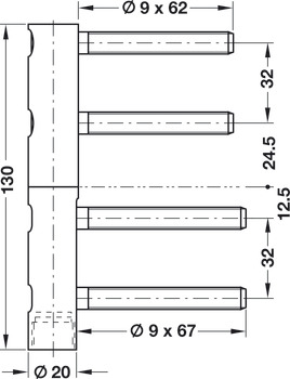 Balama inserată, Triplex 220-3D SM-FR, Anuba, pentru uși de intrare
