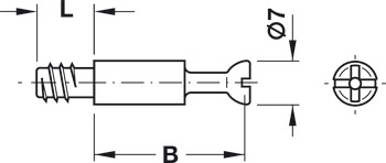 Bolț de conectare, S100, standard, Sistemul Minifix, pentru gaură cu Ø 5 mm