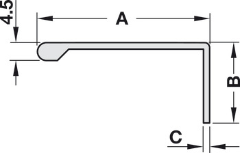 Profiluri de mânere, Aluminiu, formă de L