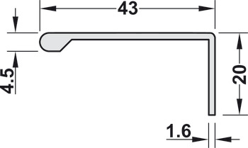 Profiluri de mânere, Aluminiu, formă de L