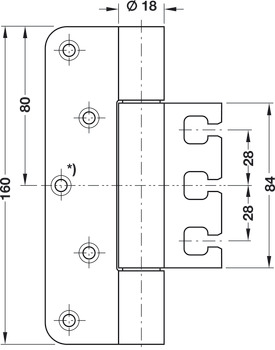 Balama de ușă arhitecturală, Startec DHX 1160/18, pentru uși arhitecturale fără falț de până la 160 kg