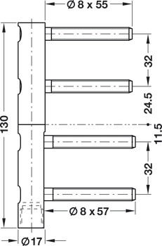 Balama inserată, Anuba Triplex 217-3D SM-FR, Anuba, pentru uși de intrare fălțuite de până la 90/120 kg