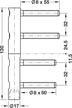 Balama inserată, Anuba Triplex 217-3D SM-RA, pentru uși de intrare fălțuite de până la 90/120 kg