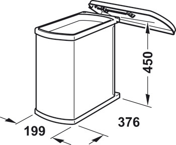 Coș de gunoi simplu, 18 litri, Hailo Uno, model 3418-00