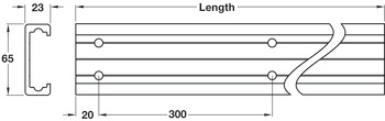 Sistem de șine glisante, Șină, Lungime 2400–3600 mm, Accuride 0116