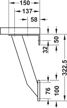 Consolă pentru bar, Aluminiu, suport rectangular plan