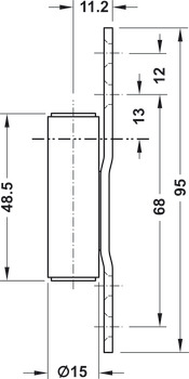 Balama inserată, parte de ramă, Simonswerk V 8000 WF ASR, Pentru montare ulterioară, pentru uși interioare cu falț sau fără falț de până la 70/80 kg