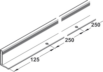 Profiluri de mânere, Aluminiu, pentru uși glisante din lemn, lungime: 2.500 mm