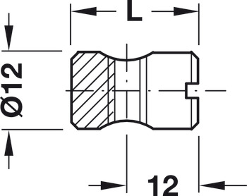 Diblu transversal, Oţel, cu filet M6 sau M8, excentric