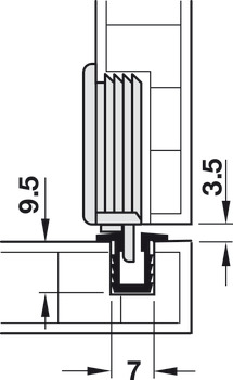 Häfele Slido F-Line12 30B, rolă inferioară de culisare, reglaj pe înălțime ± 1 mm