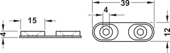 Element de susținere, Pentru inserții pentru alunecare 17 x 12 mm