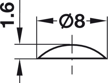 Amortizor, DB007, Autoadeziv, Rotund, Ø 8 mm, înălțime 1,6 mm