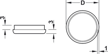 Alunecători pentru mobilă, rotund, pentru montare prin presare Ø 20-50 mm