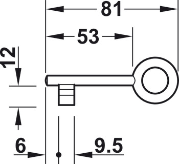 Încuietoare îngropată, pentru uși glisante, distanţa între placa frontală şi axa butucului A 50 mm, Startec, cifru
