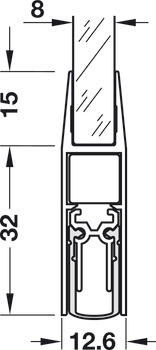 Garnitură de ușă retractabilă, Schall-Ex GS-H, Schall-Ex Duo GS-H, Athmer, inox eloxat