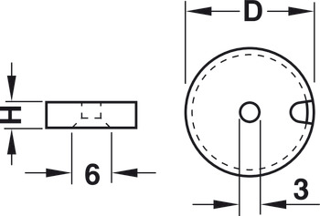 Element de susținere, rotund, pentru inserții de alunecare Ø 17-50 mm