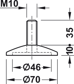 Element de susținere, Rotund, pentru inserții Ø 50 mm