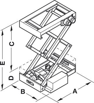 Sistem de ridicare, Mecanism foarfecă dublu, capacitate portantă 80–120 kg