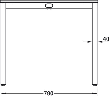 Cadru lateral, Pentru Idea H-flatline, picioare pentru masă pătrate