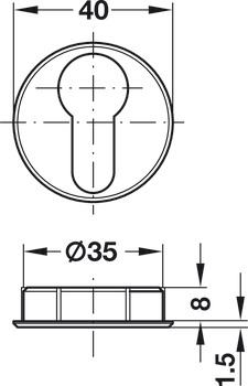 Rozetă, Semi-cilindru PZ 60, nichelat