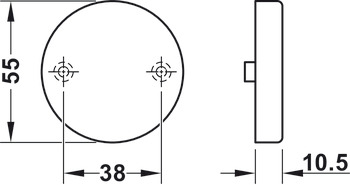 Șild orb, poliamidă, Hewi, model 306.23BL, pentru 111.20E/R, mânere tip pârghie 111.23E/R