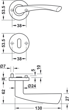 Set mânere de uşă, Inox, Startec, model LDH 2178