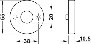 Rozetă mâner, poliamidă, Hewi, model 305.20R/305.23R, pentru mânere tip pârghie 111.20R/111.23R
