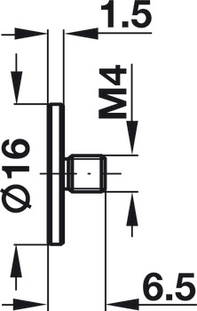Adaptor, Pentru mânere și butoni pentru mobilier cu filet M4