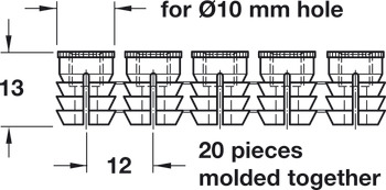 Bandă de manșoane gofrate, M6, poliamidă