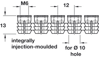 Bandă de manșoane gofrate, M6, poliamidă