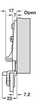 Balama pentru ușă de sticlă, pentru montarea uşii fără găurire în sticlă, montare încadrată
