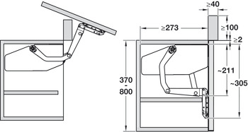 Mecanism Free Swing pentru ridicare front din lemn/PAL/MDF, sticlă sau ramă din aluminiu