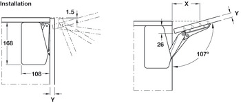 Mecanisme Free Flap 1.7 pentru ridicare ușă din lemn/PAL/MDF sau cu ramă din aluminiu