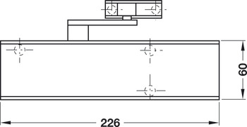 Închizător de ușă poziționat deasupra, TS 2000 V, EN 2, 4, 5, cu braț și braț de menținere în poziția deschis, Geze