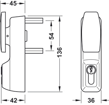 Mâner tip pârghie, pentru PED 200 și 210, în conformitate cu EN 1125, Startec