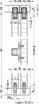 Sistem de uşi glisante, EKU Clipo 16 HM IF, set