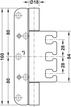 Balama de ușă arhitecturală, Startec DHX 2160/18 FD, Pentru uși fonoizolante cu falț de până la 160 kg