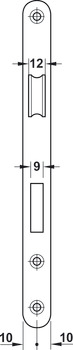 Încuietoare îngropată, pentru uşi cu balamale, Startec, Baie/WC, Distanţă între placa frontală şi axa butucului 55 mm