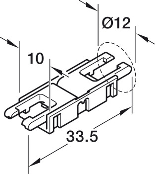 Conector clip pentru bandă LED Häfele Loox5, lățime 8 mm