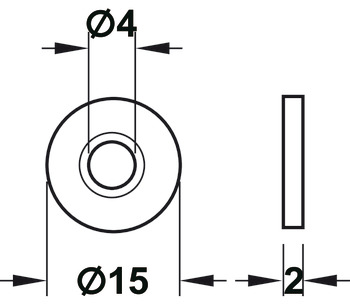 Contrapiesă pentru închizătoare magnetică, fixare cu şuruburi, Ø 14 mm